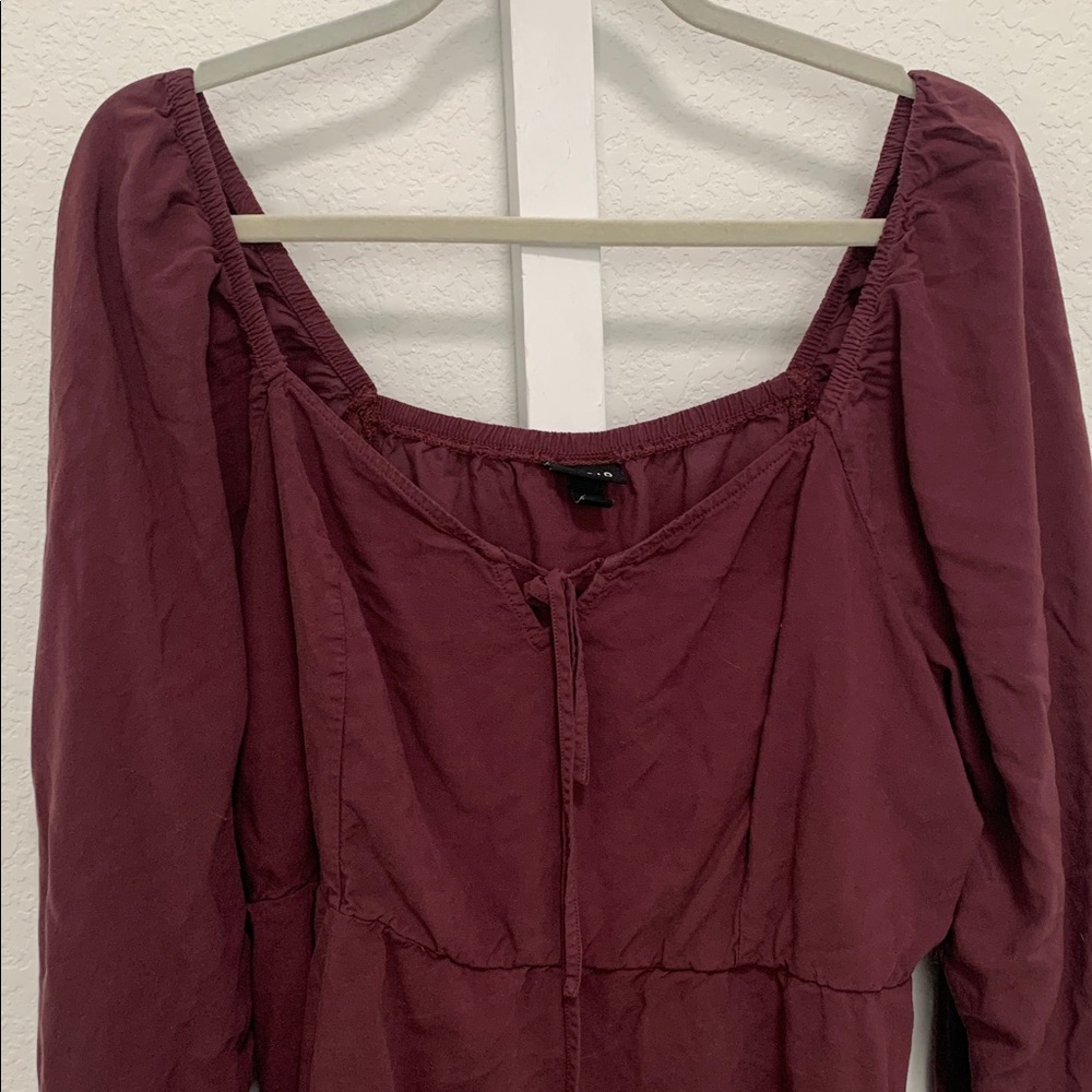 Torrid Peplum Challis Sweetheart Red Long Sleeve Blouse Size 2X - Picture 3 of 9